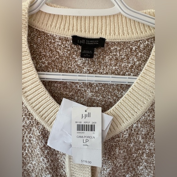 NWT J.Jill Wearever Contrast-Trimmed Sweater-Jacket LP - Picture 5 of 6